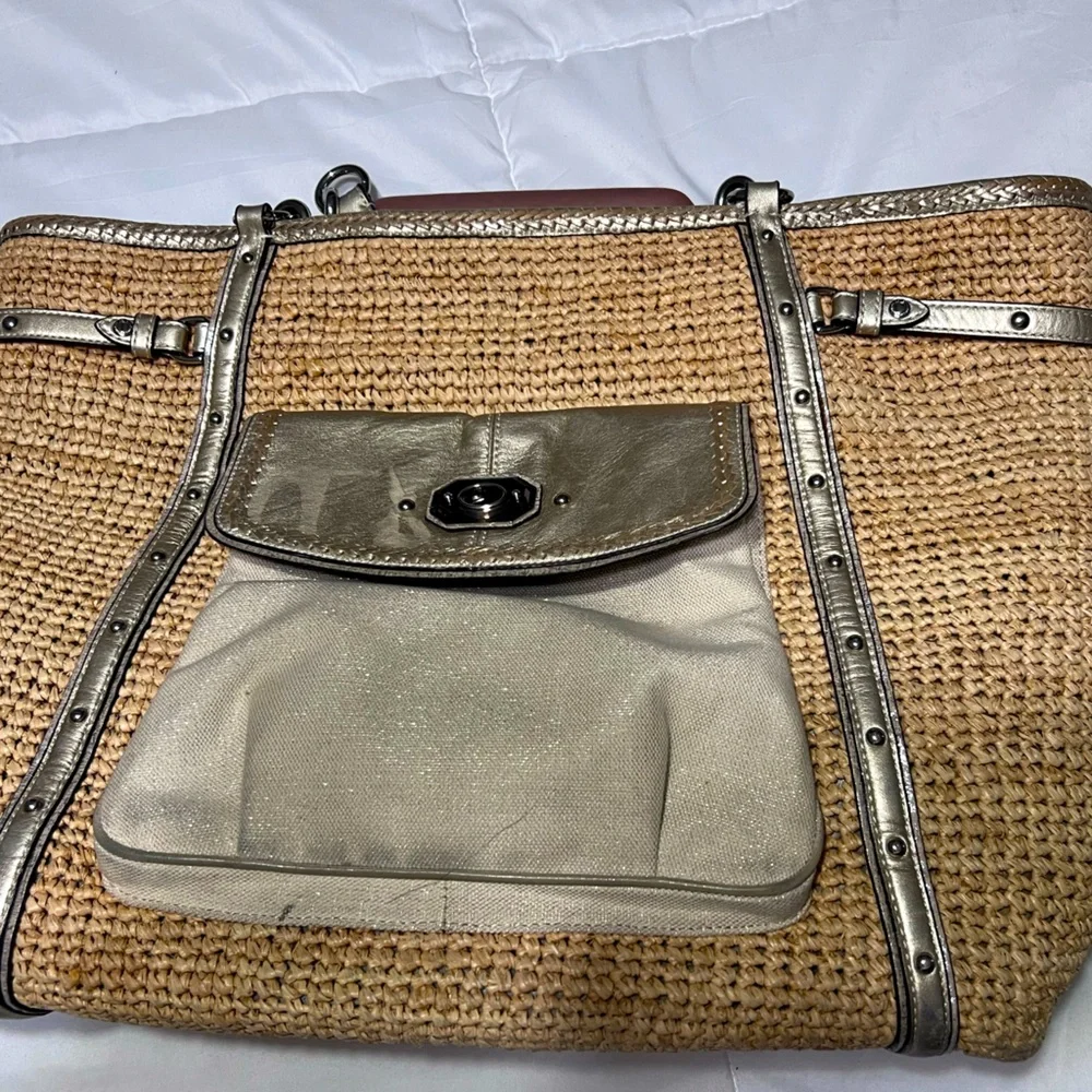 COACH Raffia Beach/Summer Tote - Picture 1 of 7